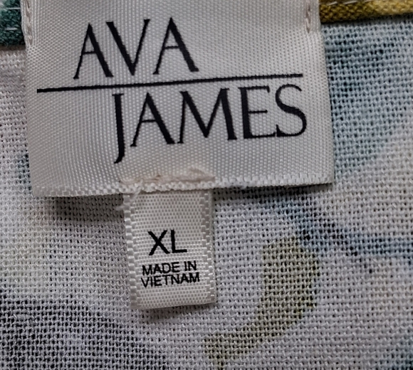 Ava James Linen Blend Pear Top Size XL - Picture 10 of 10